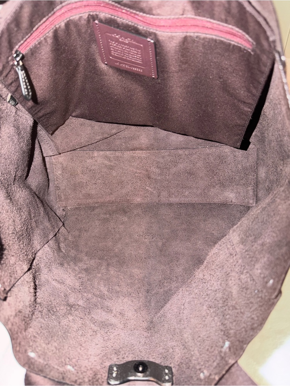 Coach Large Derby Tote Bag- Metallic and Pebble Leather - Picture 6 of 7